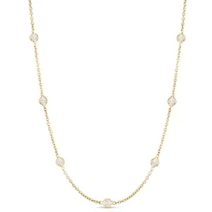 Roberto Coin 18k Yellow Gold Diamond By the Inch Station Necklace - 2.55cttw