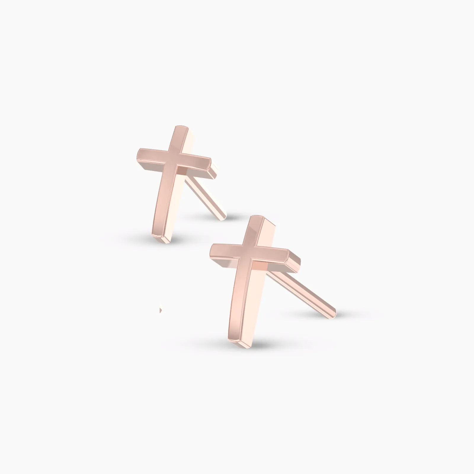 Rose Gold VAIRAM Golden Holy Cross Earstud