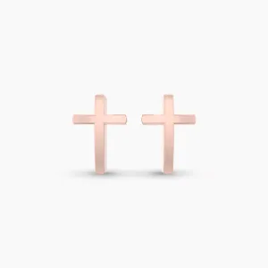 Rose Gold VAIRAM Golden Holy Cross Earstud