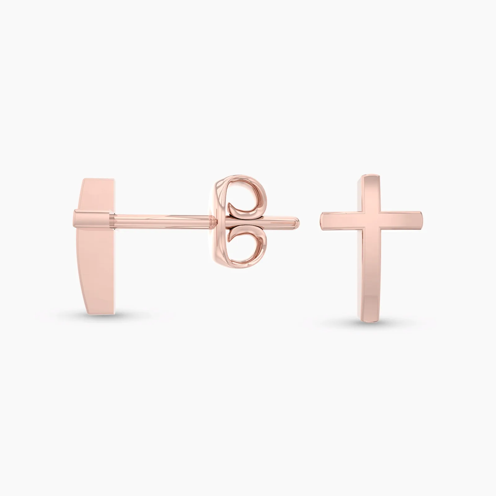 Rose Gold VAIRAM Golden Holy Cross Earstud
