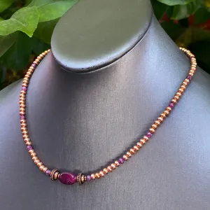 Ruby gemstone and Copper choker Necklace