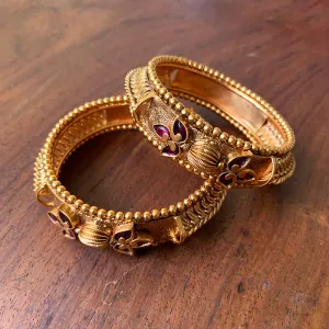 Ruby Matte Tear Drop Bangles