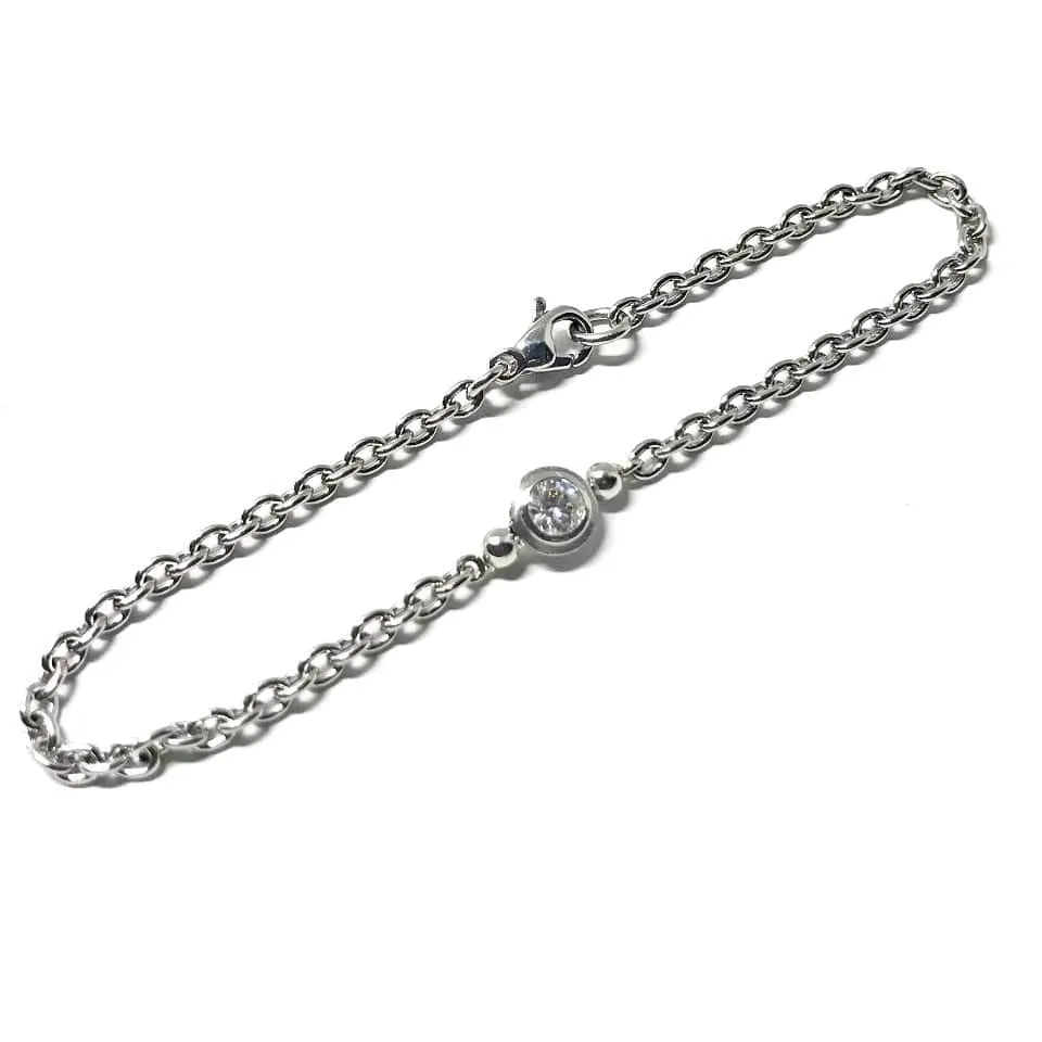 Series 8 | Simplicity Double Bezel, Solitaire Bracelet in Platinum, .25 ct. Dia.