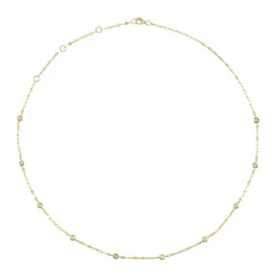 Shy Creation .20ctw Diamond Station Necklace