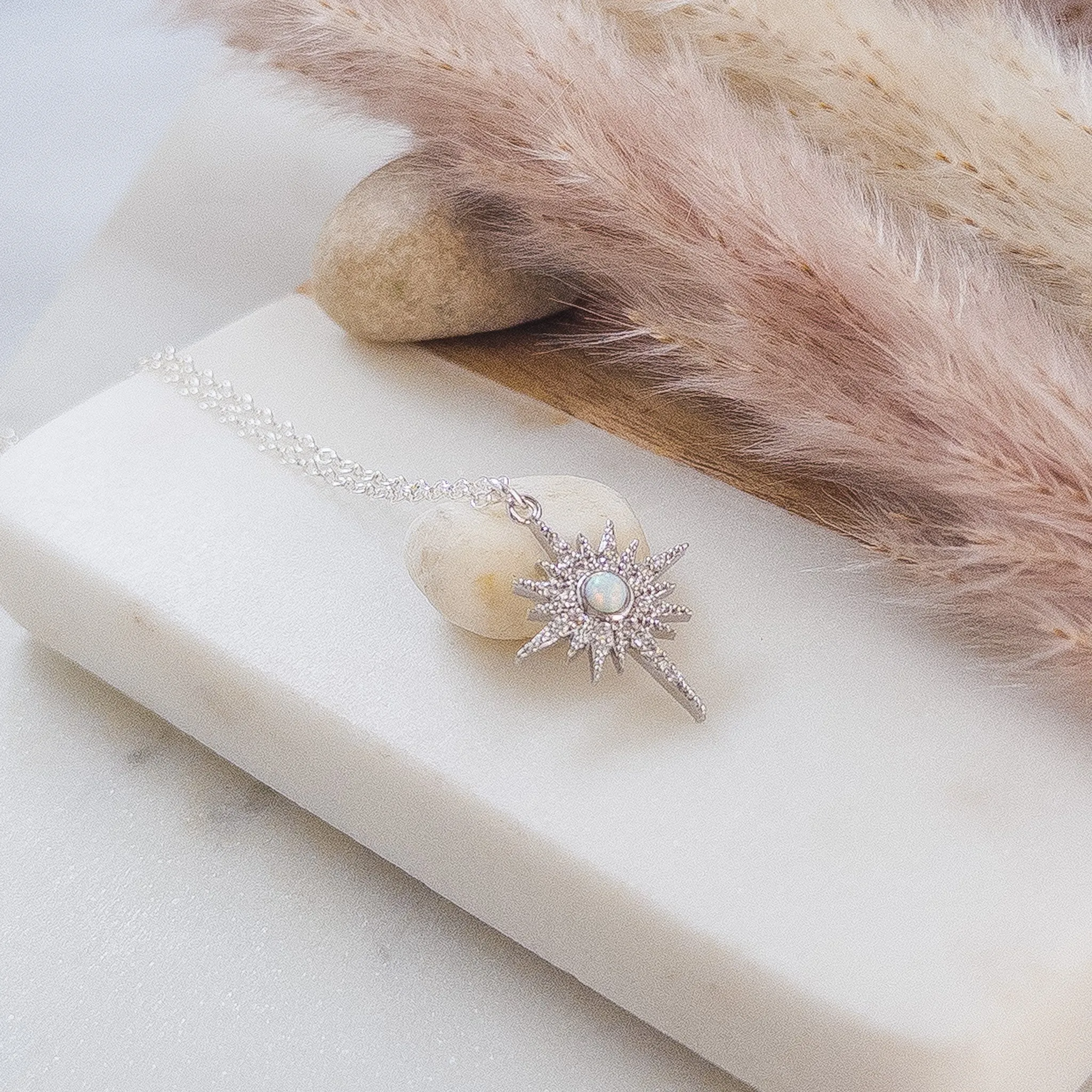 Silver Opal North Star Necklace
