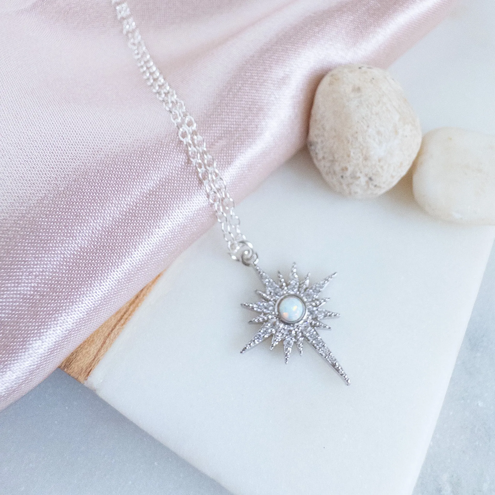 Silver Opal North Star Necklace