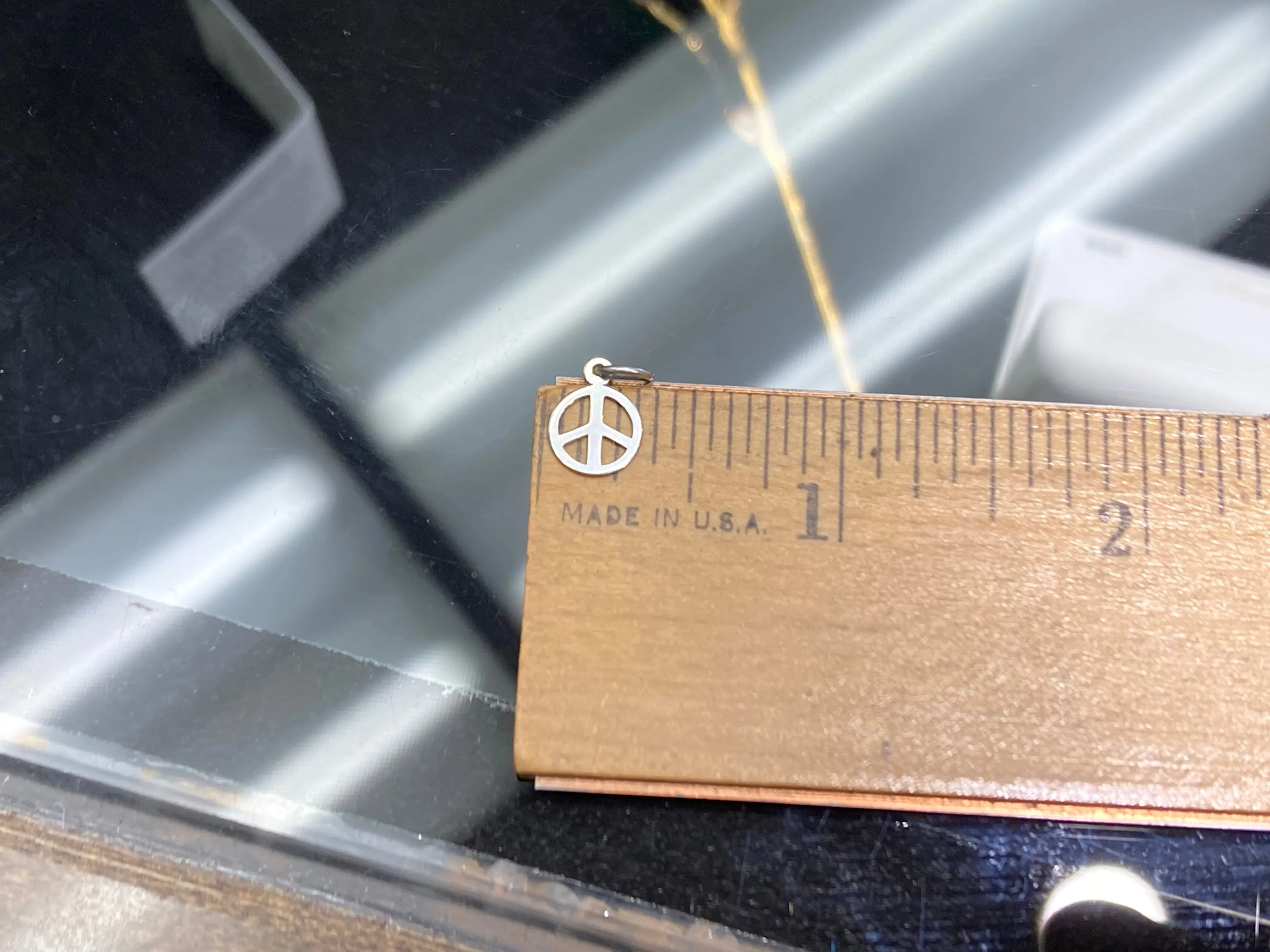 Silver Peace Symbol Charm
