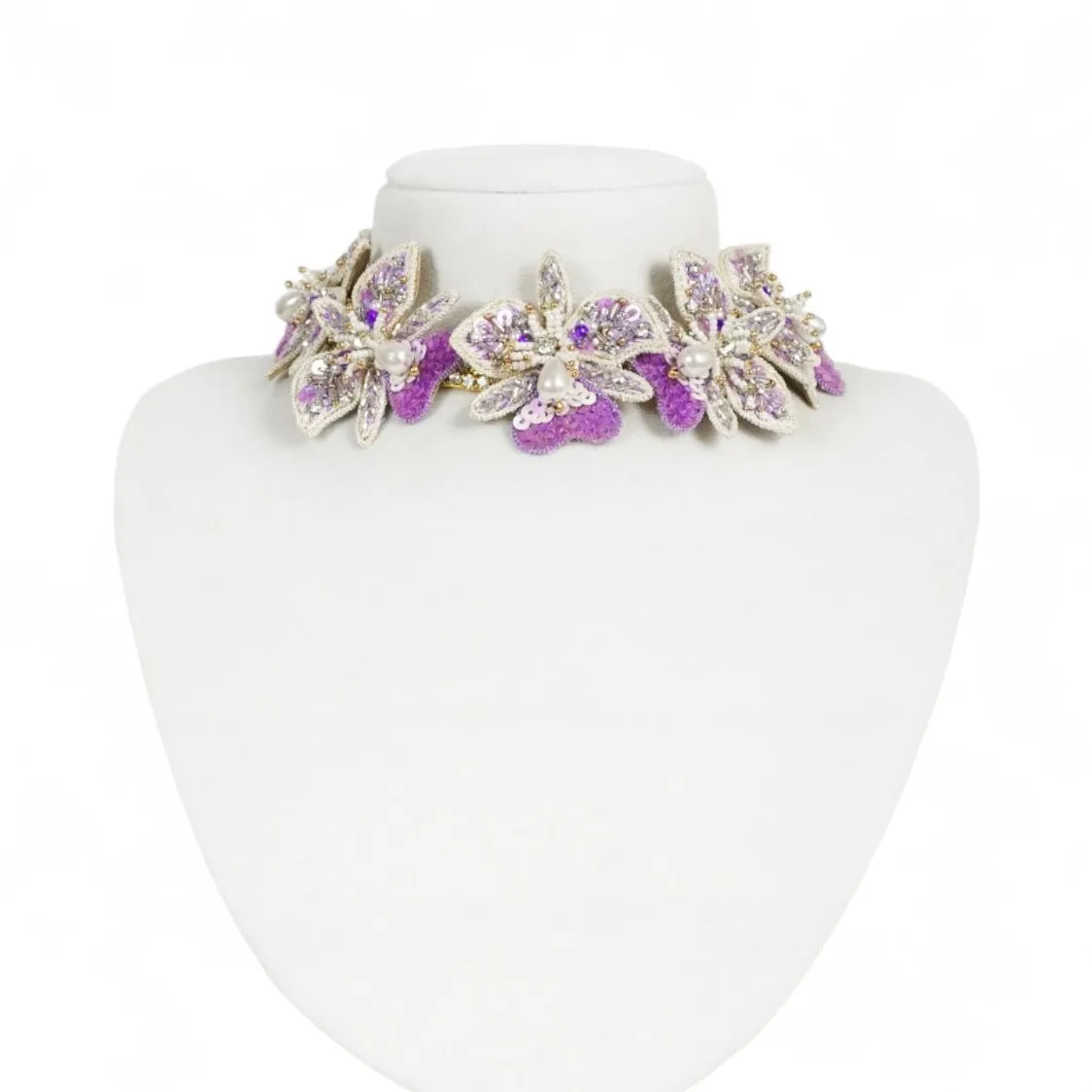 Stella - Lilac and White (Necklace   Earrings)