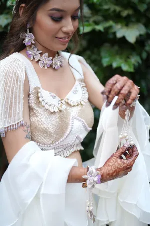 Stella - Lilac and White (Necklace   Earrings)