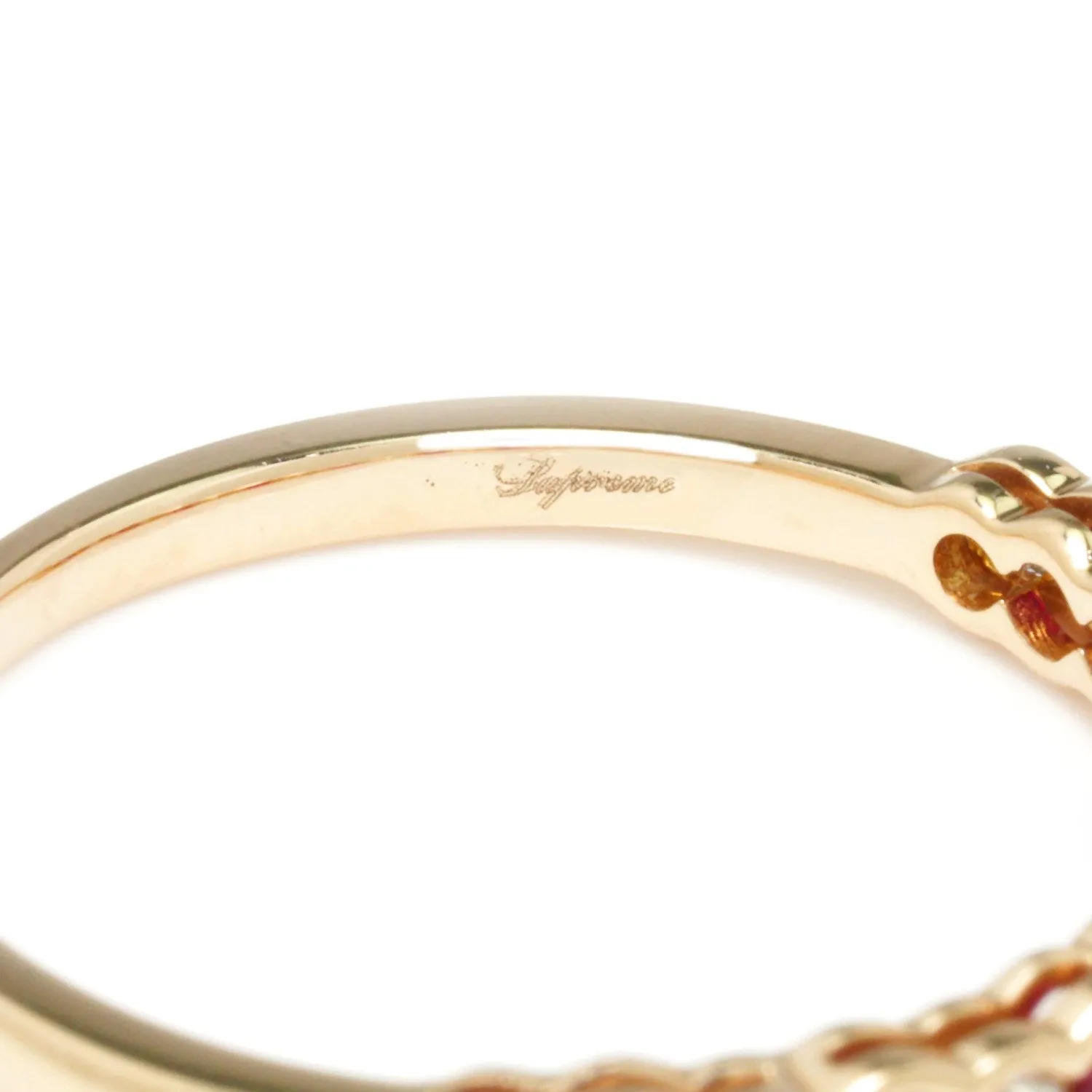 Supreme Ruby & Diamond Wedding Band Stackable Rose Gold