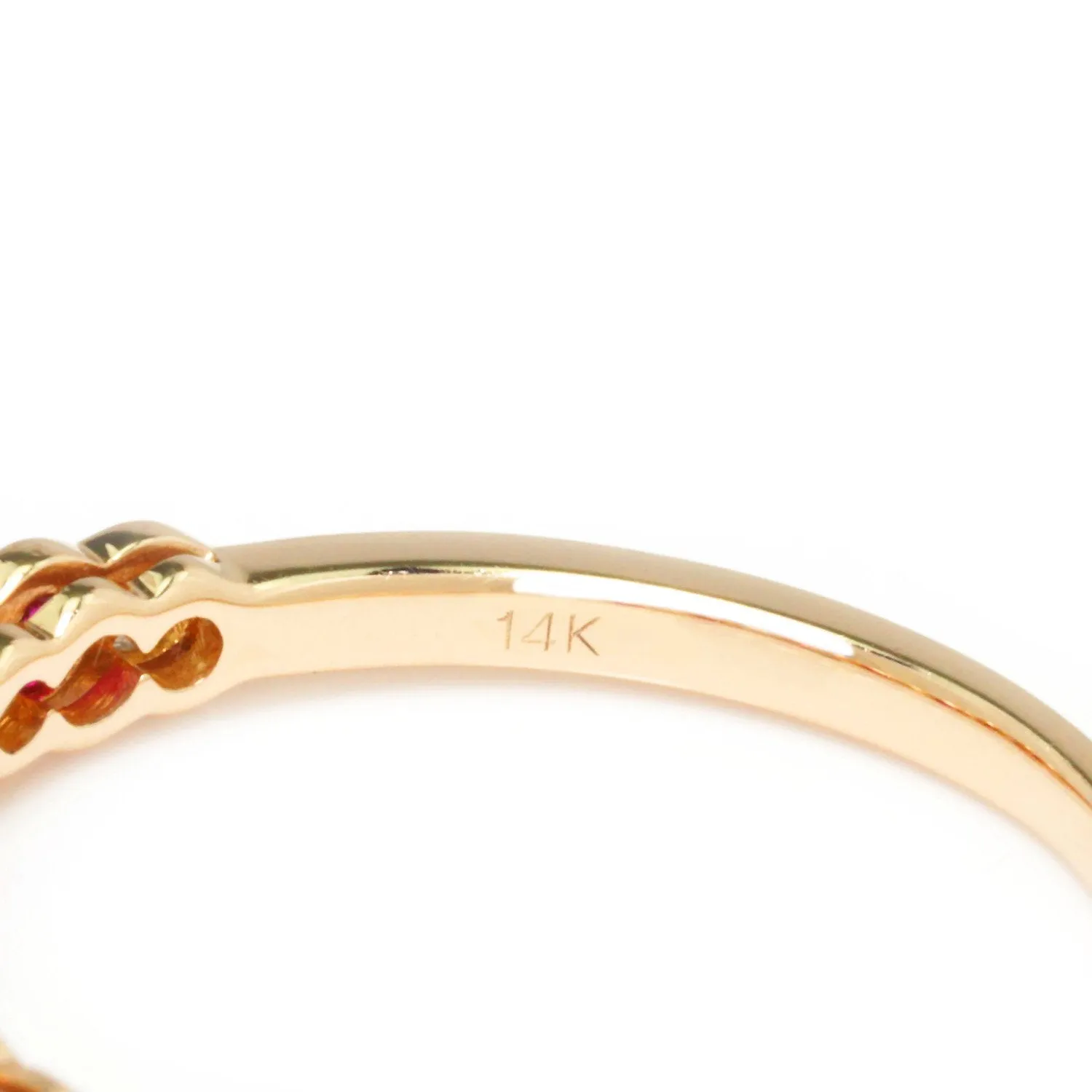 Supreme Ruby & Diamond Wedding Band Stackable Rose Gold