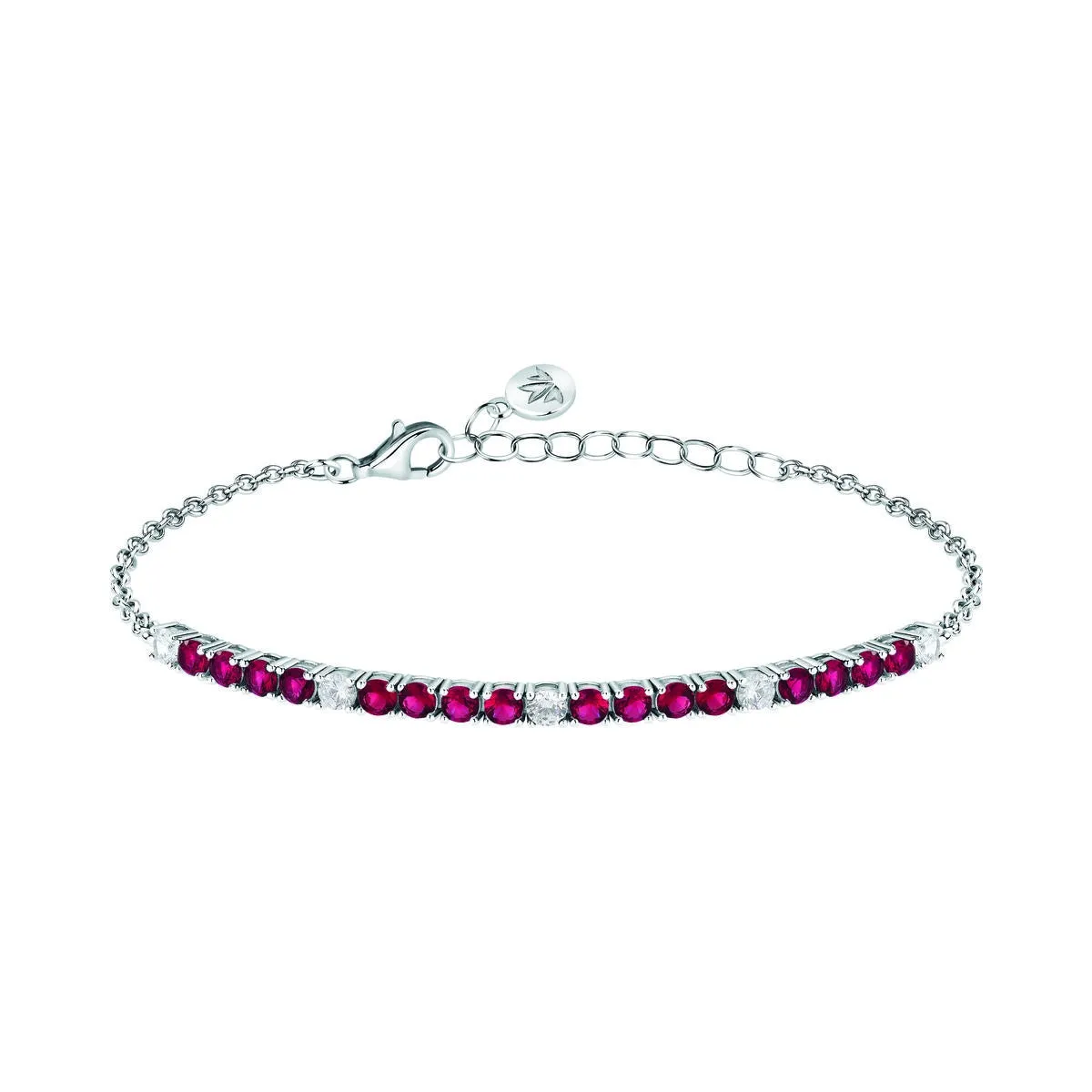 tesori bracelet 925 silver white & quad ruby cz 19cm
