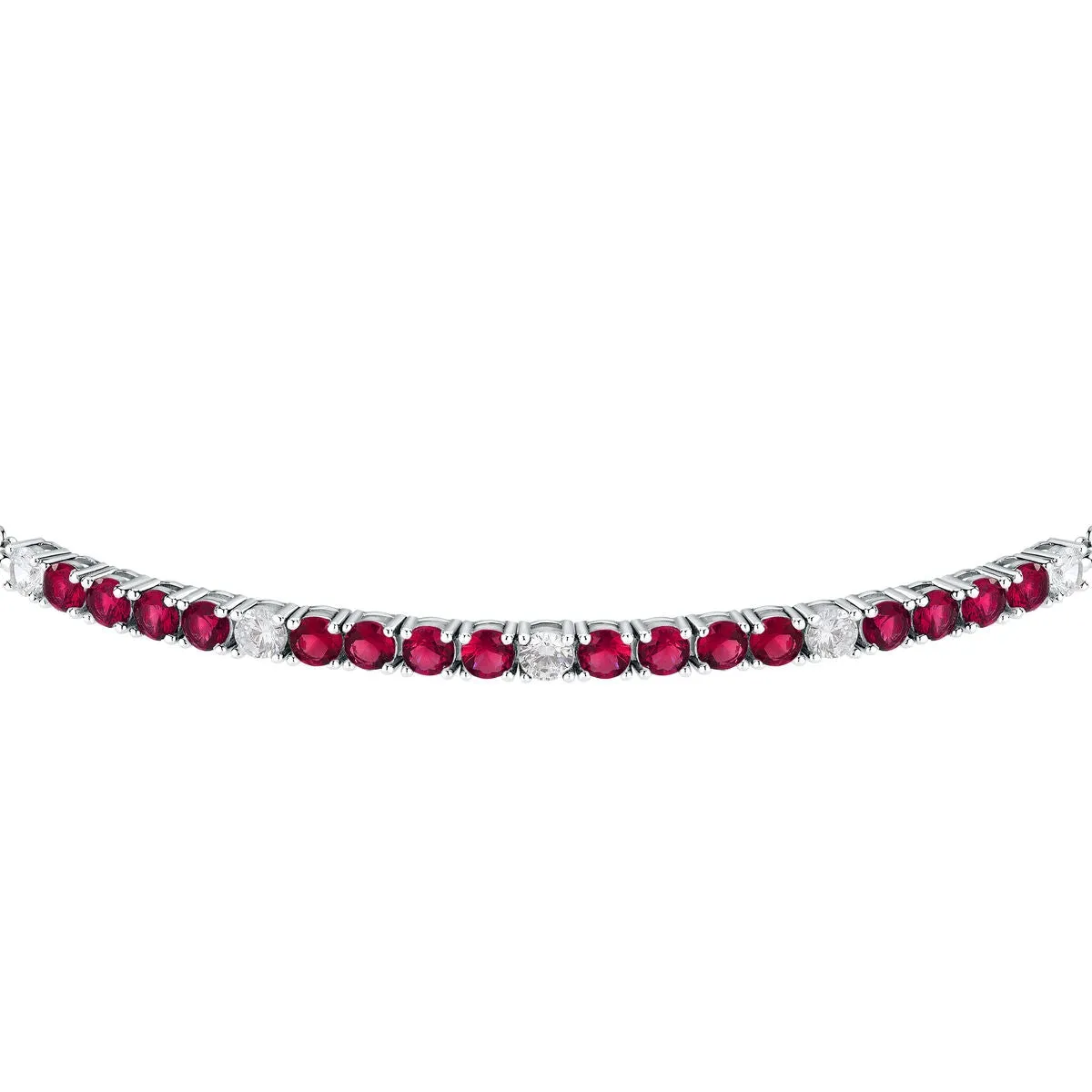 tesori bracelet 925 silver white & quad ruby cz 19cm