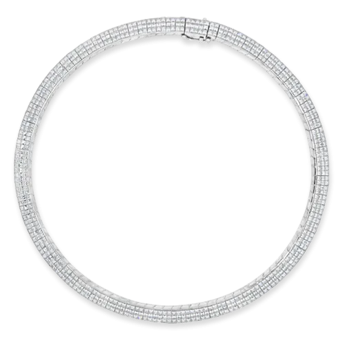 Three Row Diamond Estate Necklace
