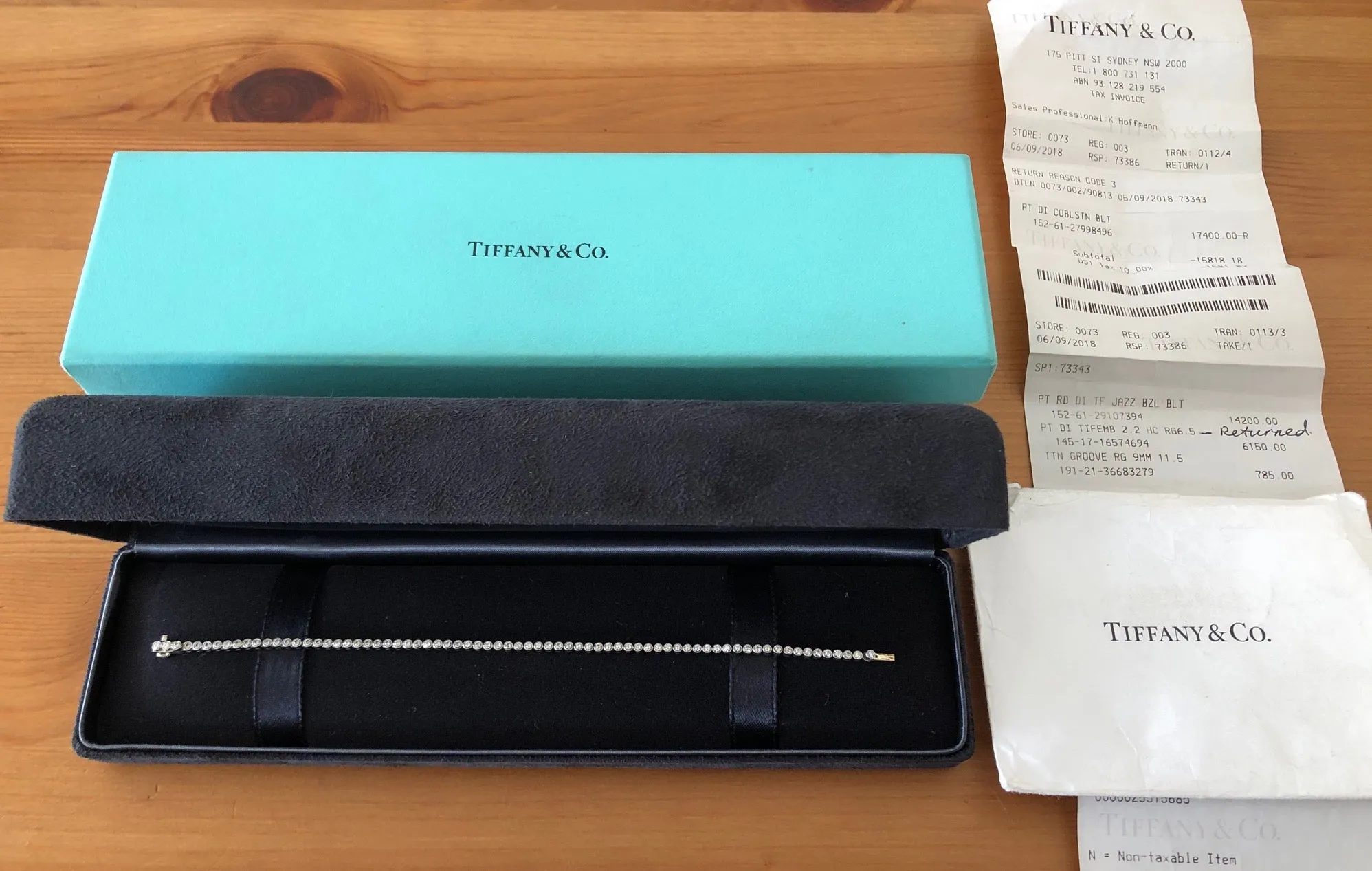 Tiffany & Co. 1.41tcw Diamond Jazz Tennis Bracelet Platinum Receipt/Boxes $15700