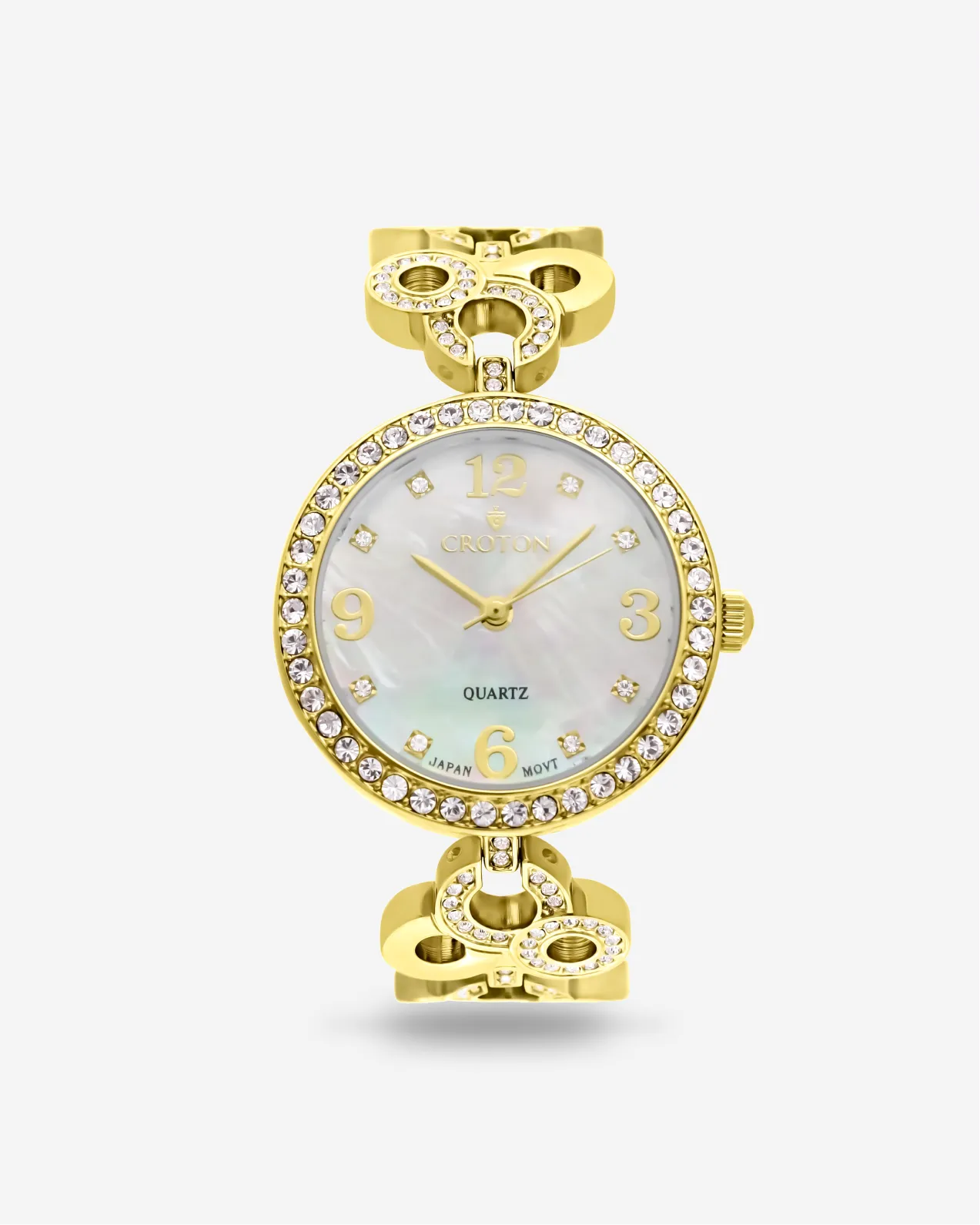 Tramonta Ladies Mother of Pearl Dial Watch with Crystal Bezel & Bracelet
