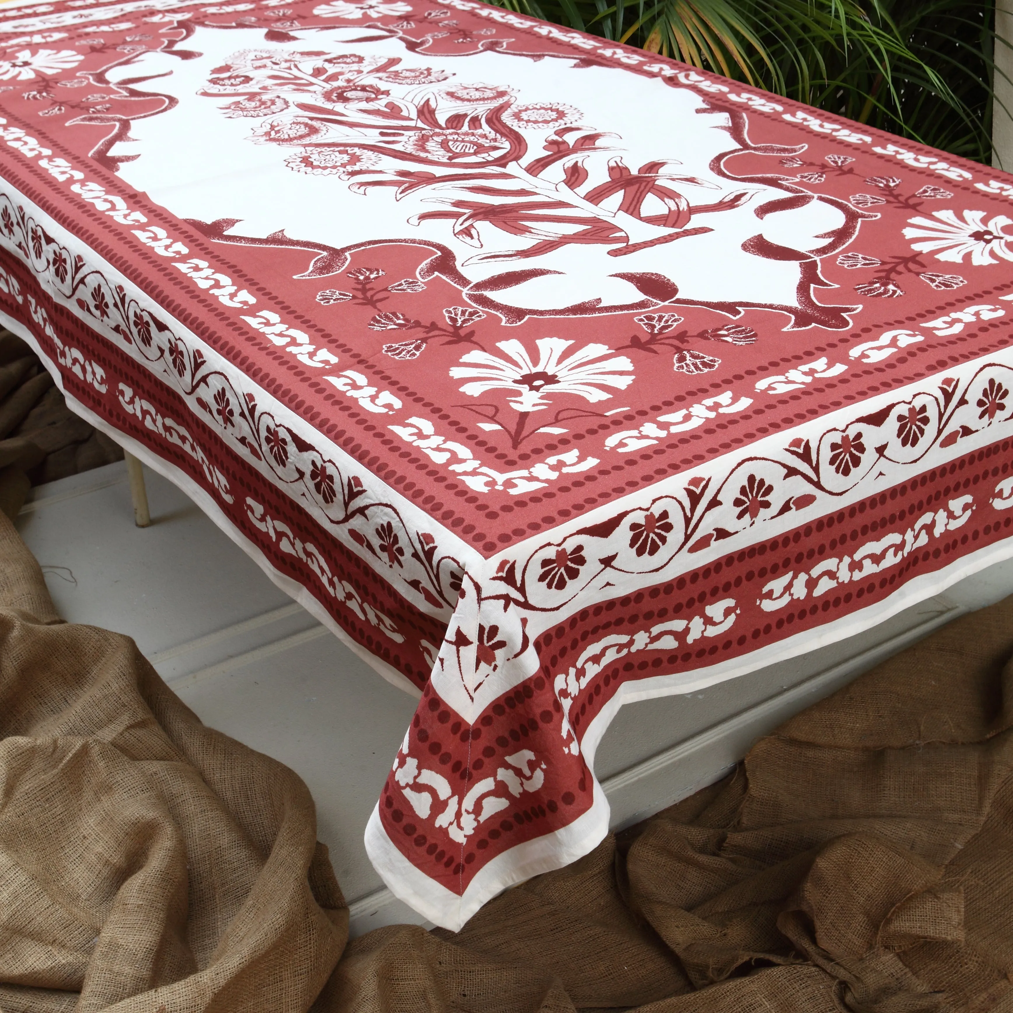 TRIPOLIA Ruby Linen Cotton Tablecloth