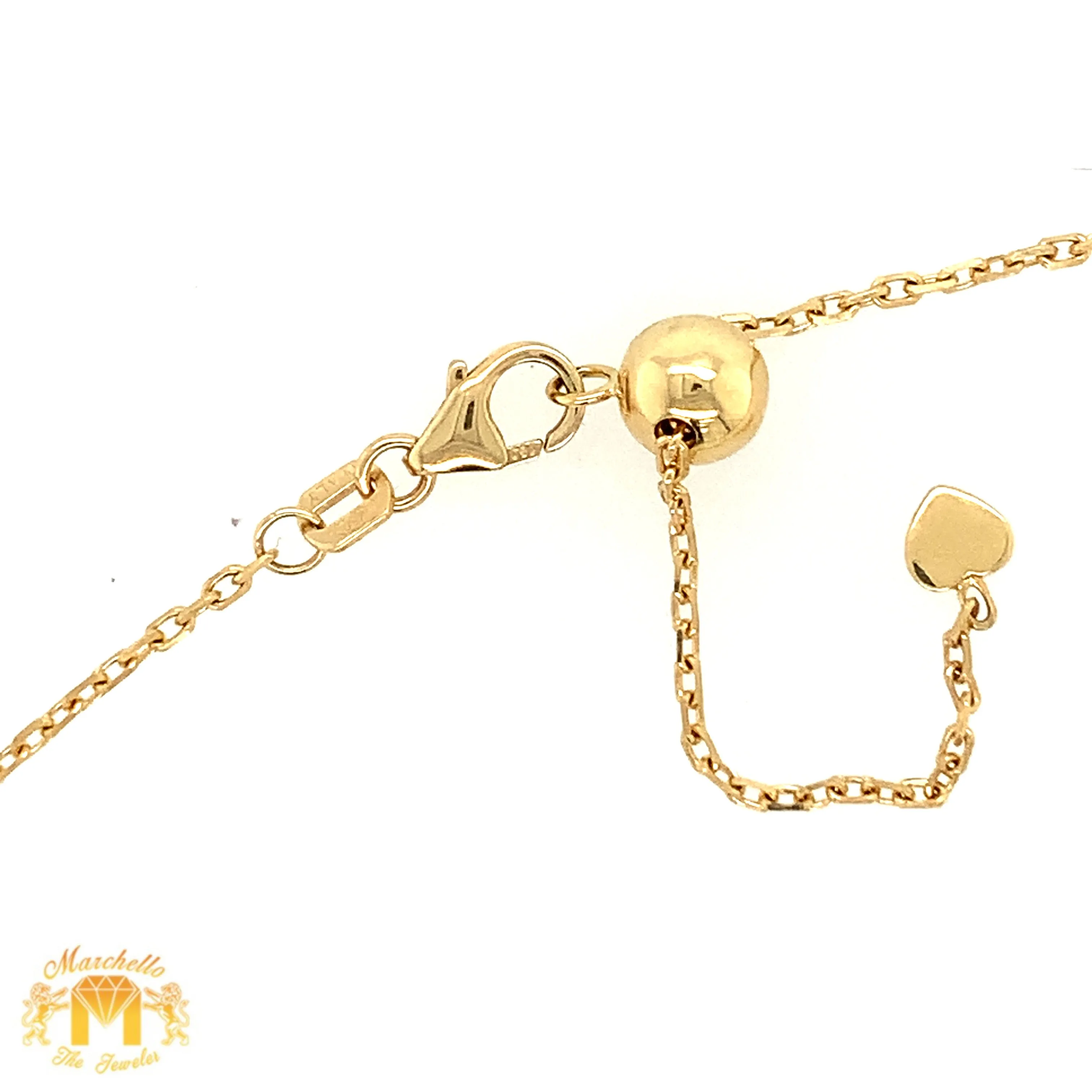 VVS/vs high clarity diamonds set in a 18k White Gold Adjustable Length Charm Anklet / Choker Necklace (VVS diamonds, Tear drop Charms)