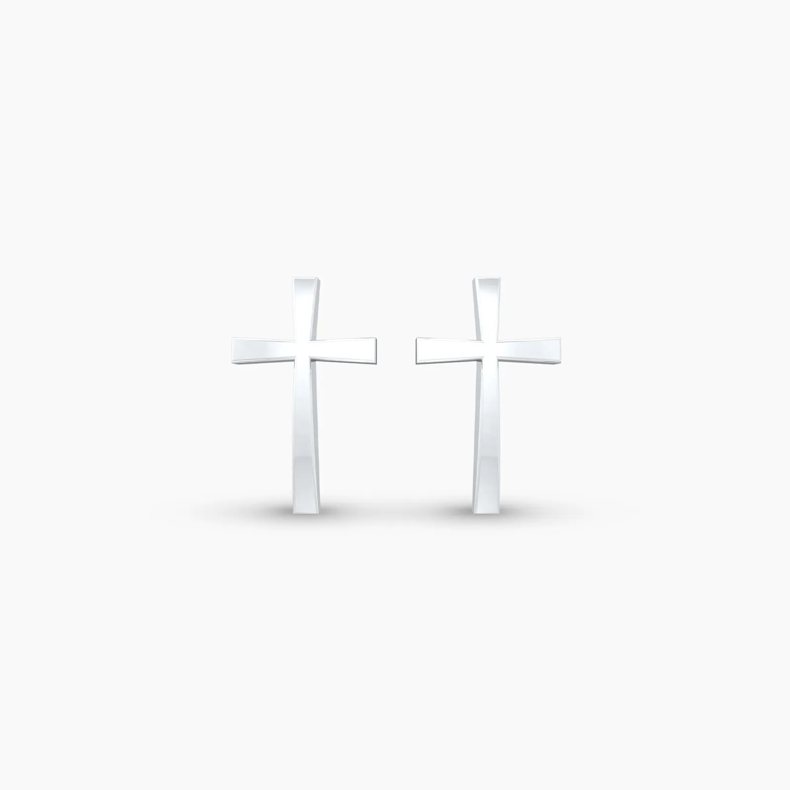 White Gold VAIRAM Divine Holy Cross Earstud