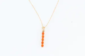 Yellow Gold Fire Opal Drop Pendant with Chain